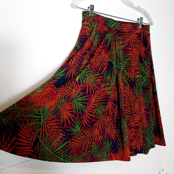 NEW LULAROE Cassie Multicolor Stretchy Midi Skirt S